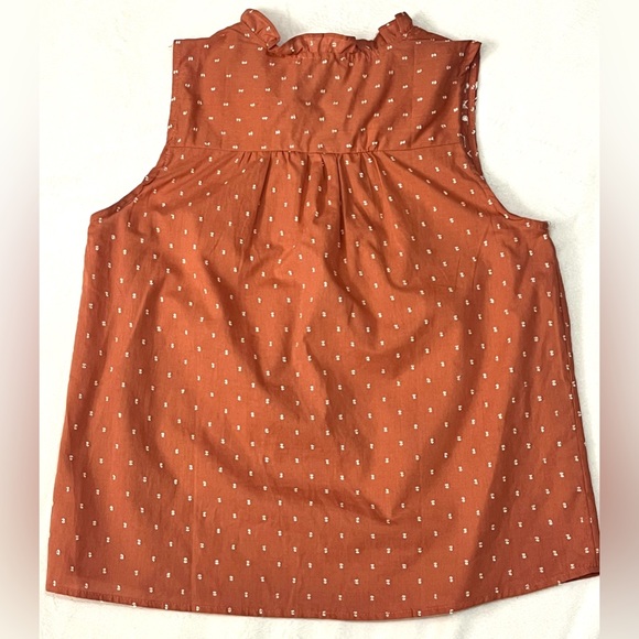Mine for Anthropologie Women’s Terracotta Sleeveless Blouse Shirt Top Medium - Picture 12 of 16